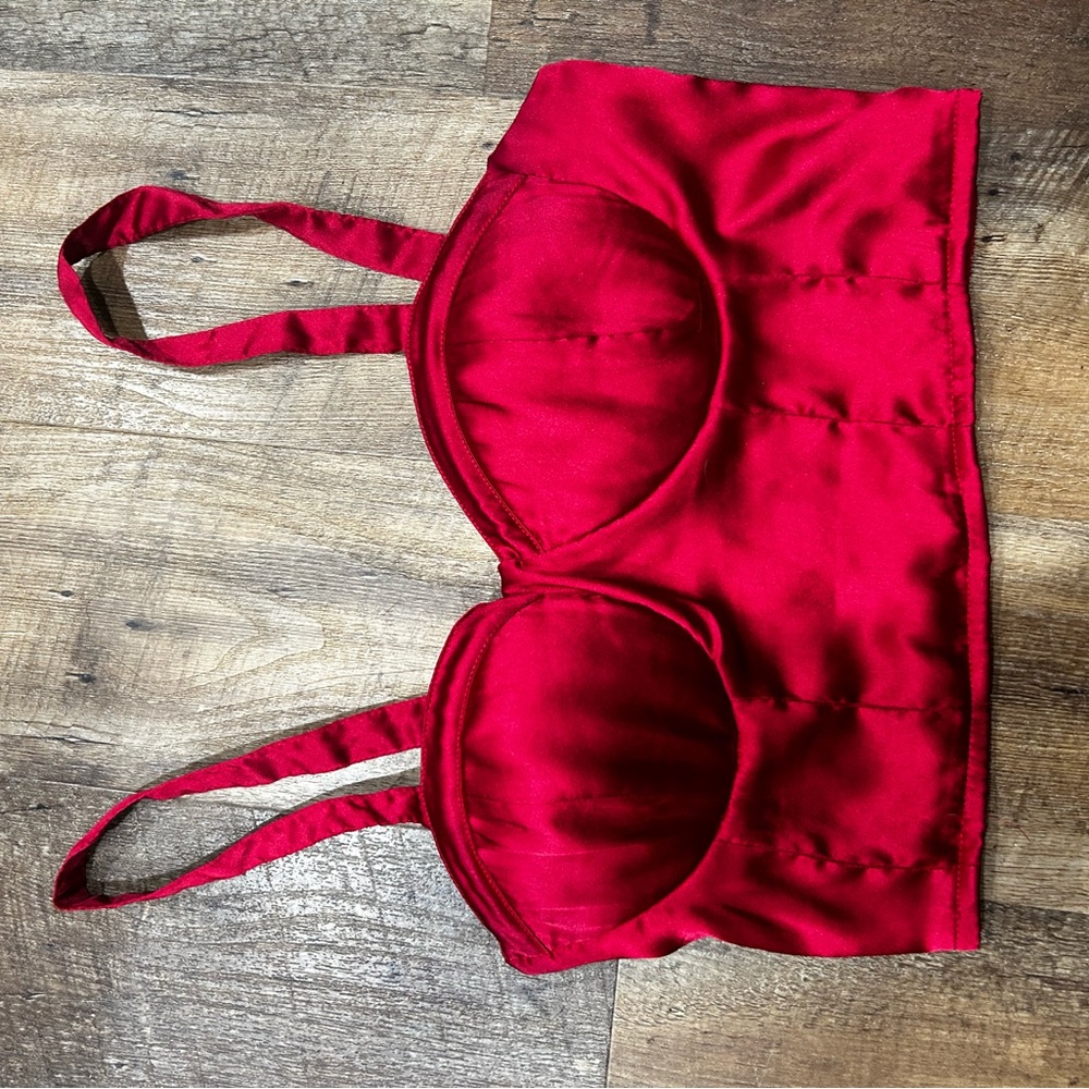 Elegant Red Satin Bralette